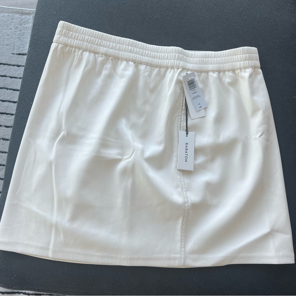 Aritzia White Faux Leather Skirt